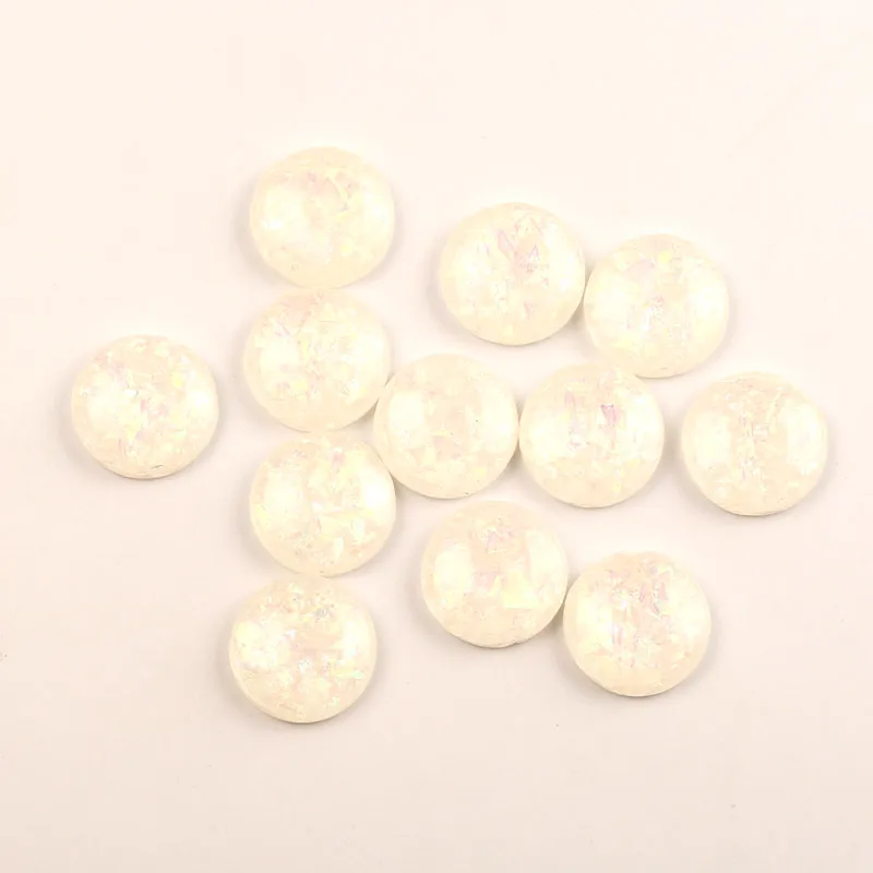 200 шт. белые круглые кабошоны из смолы украшения для скрапбукинга Diy