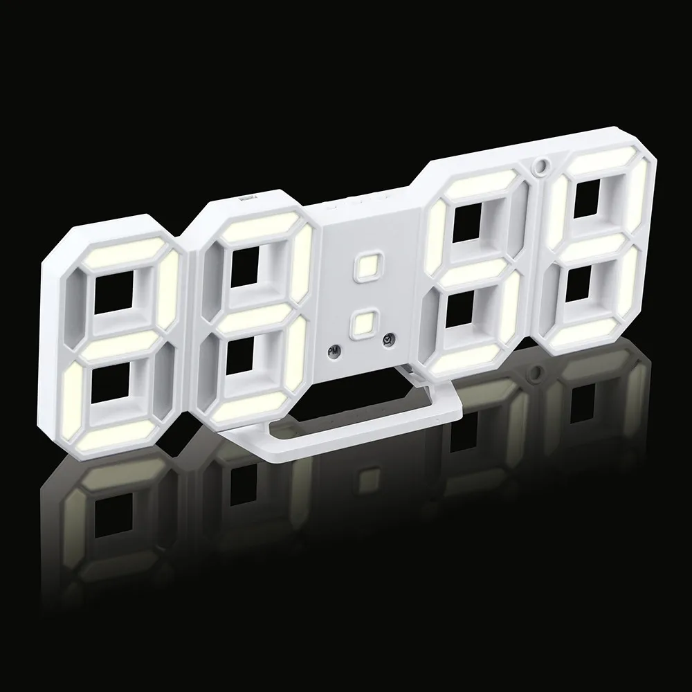 C 3D DIY светодиодный настенные часы, современные цифровые будильники, дисплей для дома, кухни, для офисного стола, ночные настенные часы, 24 или 12 часовой дисплей - Цвет: C