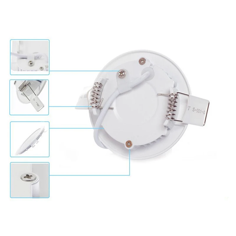 Ультра Яркая Тонкая Диммируемая 6Вт 9Вт 12Вт 15Вт / 18Вт 21Вт Светодиодная Встраиваемая Потолочная Сетчатая Подсветка / Тонкий Круглый Панельный Свет