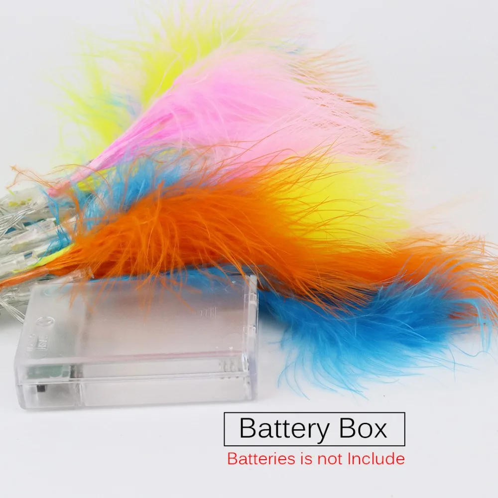 

LED Light String Beautiful Feather Fairy Lights Holiday Christmas Wedding Party Garden Decorative Lights 1.2/2.2M Battery HQ