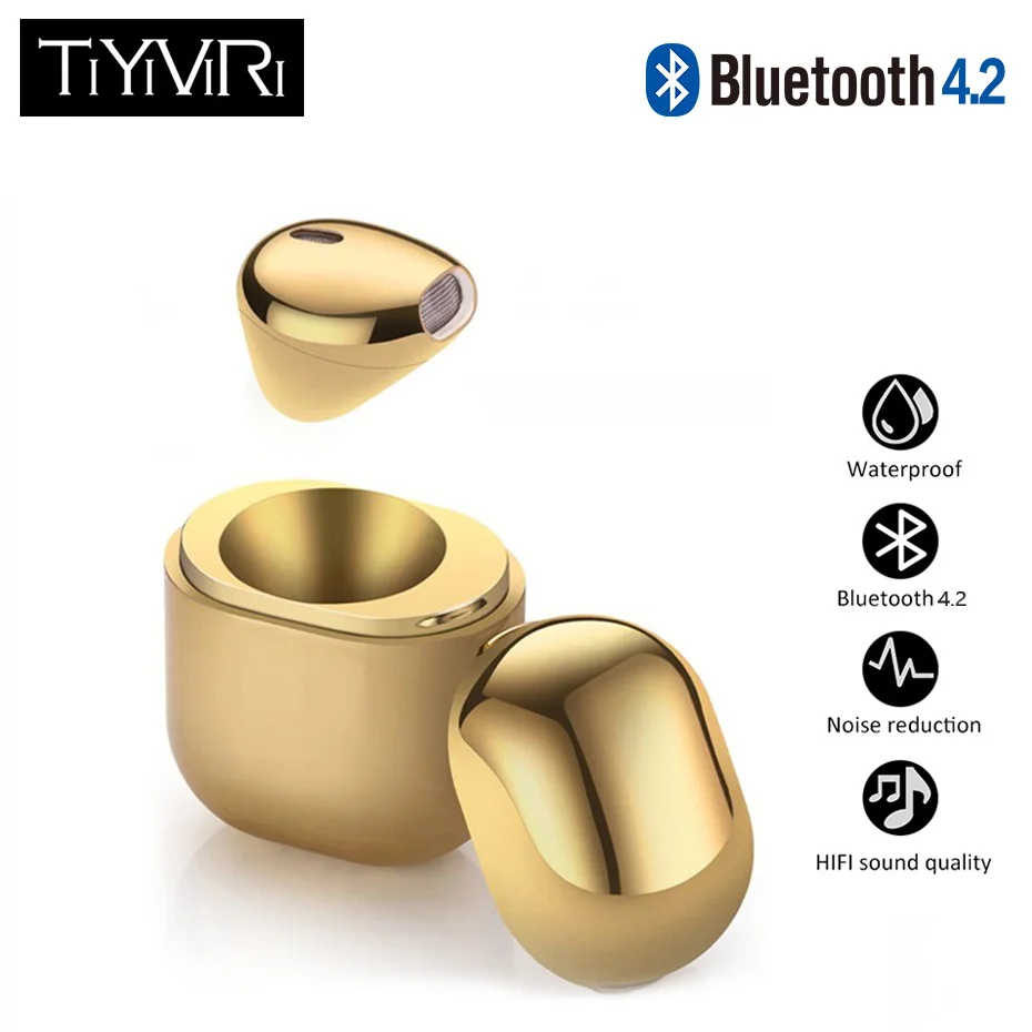 Мини настоящие Bluetooth наушники беспроводные стерео Спорт Музыка гарнитура с
