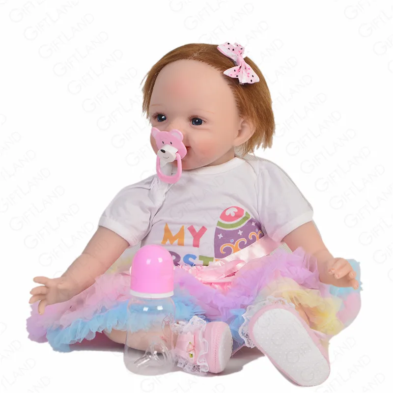 Reborn Baby Doll 22 дюймов Love littleAngel с большой улыбкой ручной работы Детская кукла розовая