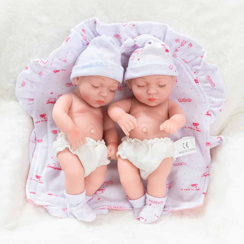 

10inch Full Silicone Reborn Baby Dolls Alive Lifelike Mini Real Dolls Realistic Bebes Reborn Babies Toys Bath Playmate Gift