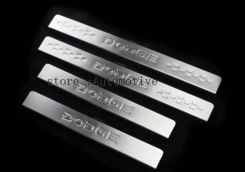 

stainless steel door sill scuff plate strip for 2009 2010 2011 2012 2013 for dodge journey welcome pedal auto accessories 4pcs