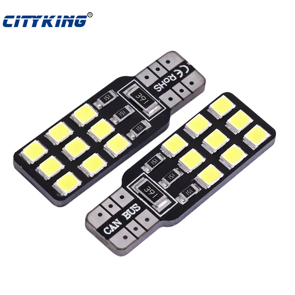 

100 x T10 Светодиодная лампа Canbus w5w t10 18smd 2835 Светодиодная Автомобильная боковая клиновидная лампа без ошибок внутренняя подсветка парковочная ...