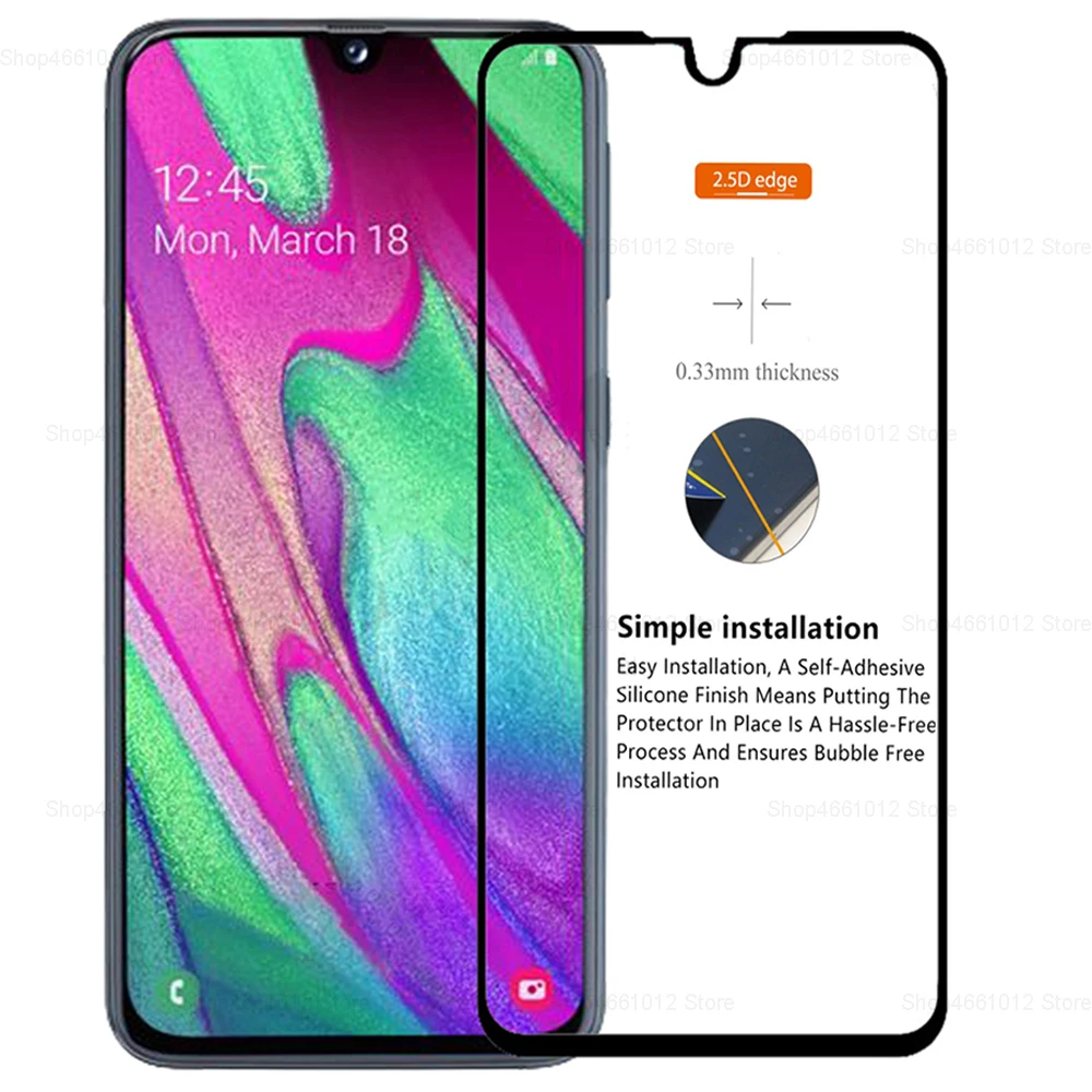 Защитное закаленное стекло для Samsung Galaxy A40 полная защита экрана SM A405FN/DS A405F/DS
