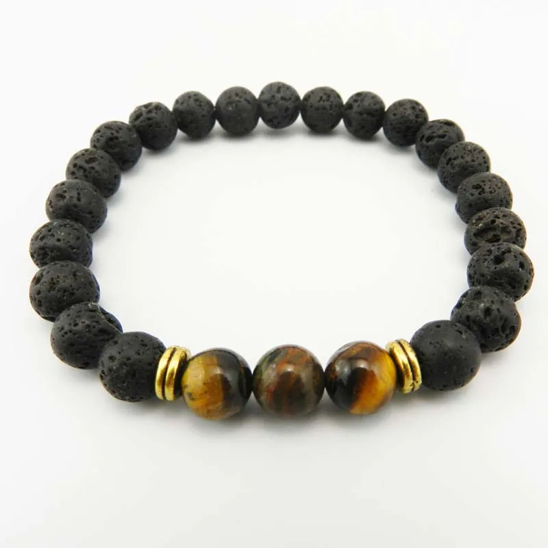 Новый дизайн высокое качество Черная Лава камень ювелирные изделия морской