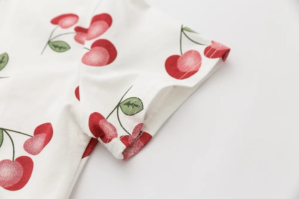 Топы JKKUCOCO популярные футболки с принтом вишни хлопковая футболка женская