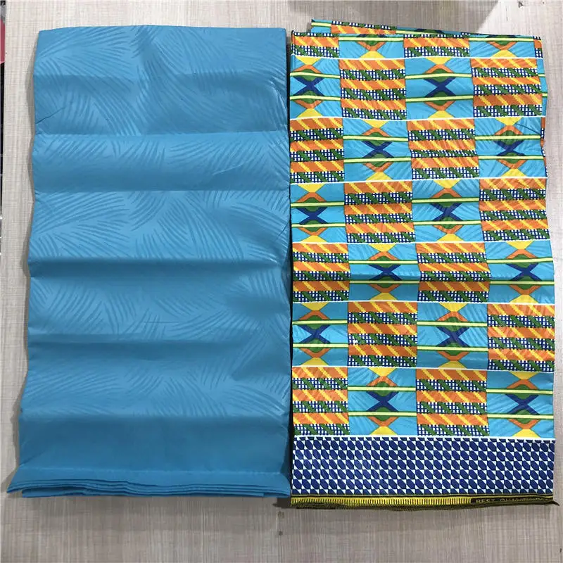 2019 Африканский нигерийский стиль небесно голубой новый принт вощеная ткань