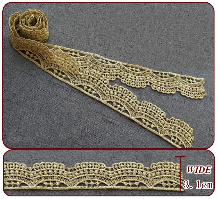 LACE04 2019New Стиль! Высокое качество Золотой ткани с кружевной лентой Wide14.3cm DIY свадебное платье повязка на голову и платье с кружевом, 1 ярдов/партия вышивка - Цвет: LACE04