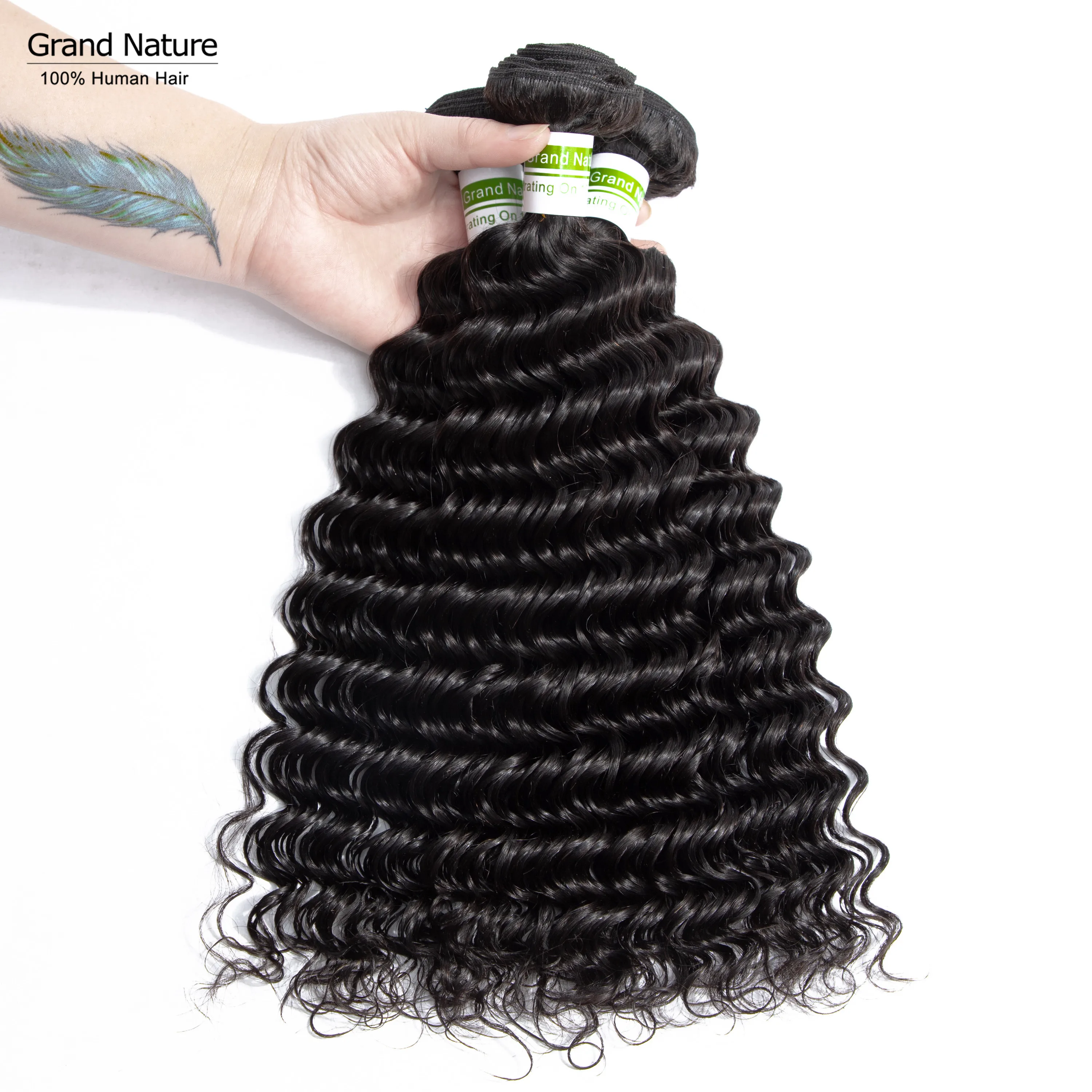 Бразильские волосы переплетения пучок s глубокая волна вьющиеся человеческие 3/4