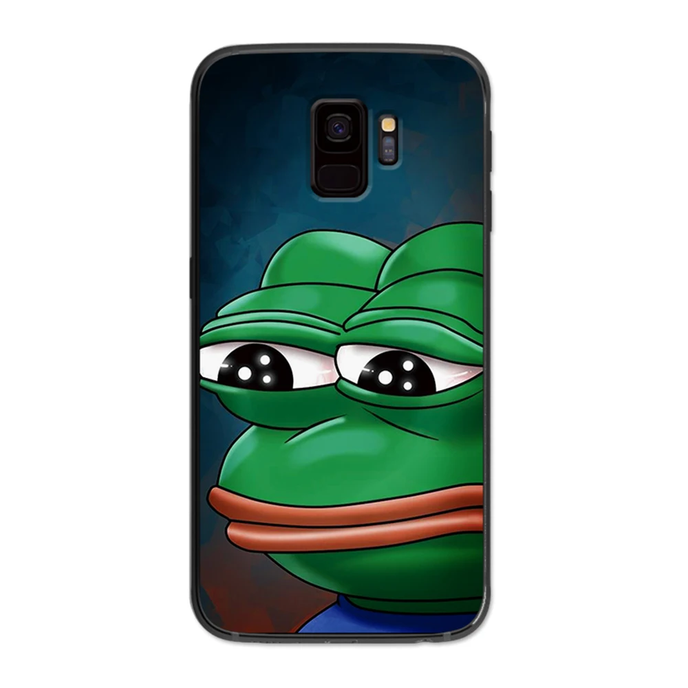 Мем-лягушка pepe для samsung Galaxy A5 A6 A7 A8 A9 плюс M10 M20 M30 мягкий силиконовый черный чехол для телефона