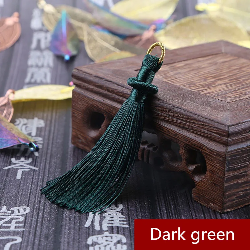Drak green 5 шт. 8 см висячие кольца кисточкой ювелирные изделия занавес одежды декоративные аксессуары DIY Ключ сотовый телефон сумка бахрома отделка кисточки кулон - Цвет: Drak green