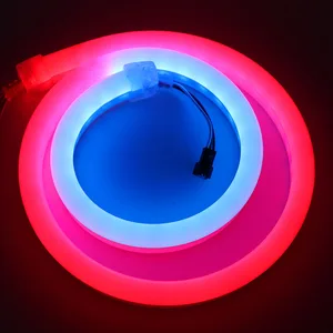 Неоновая Светодиодная лента, 1 м, 2 м, 5 м, 10 м, 20 м, RGB, 5 в пост. Тока, 12 В, 24 В, WS2812B, WS2811, SK6812, водонепроницаемая неоновая лента, светильник, 60 светодиодовм, силикон