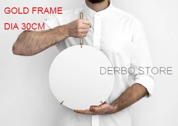 White Dia 30cm Модное популярное Скандинавское современное металлическое круглое настенное декоративное круглое зеркало, классическое Золотое зеркало 1 шт - Цвет: White Dia 30cm