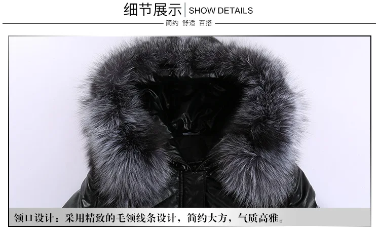 Зимнее пальто размера плюс с настоящим гусиным пухом модное Брендовое капюшоном