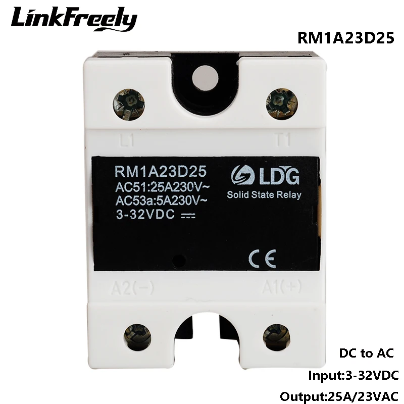 

RM1A23D25 SCR 1-фазное твердотельное реле переменного тока 220 В, 3 в 3,3 В 5 в 12 В 24 в 32 В постоянного тока вход 25А/24-280 В выход переменного тока, реле SSR плата