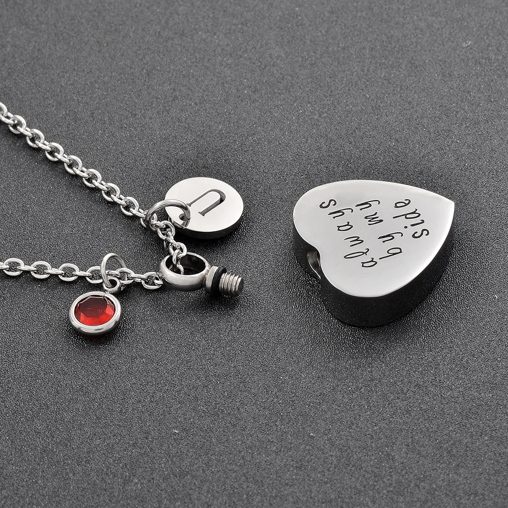 &quotВсегда на моей стороне&quot форме сердца кремации ожерелье из нержавеющей стали