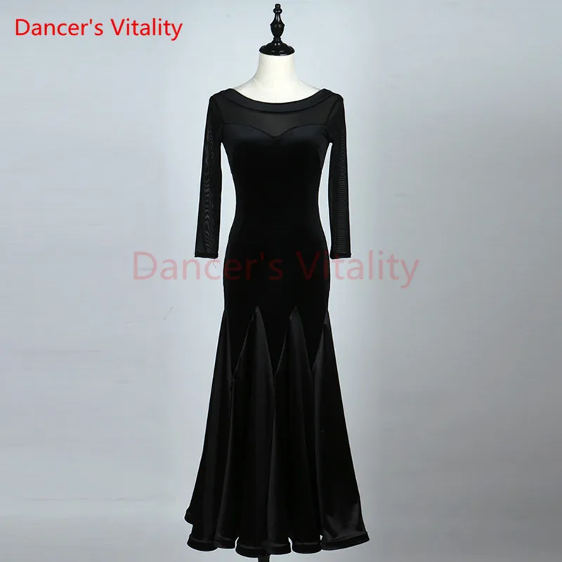 Танцора жизненную силу платья для конкурса бальных танцев с длинными рукавами
