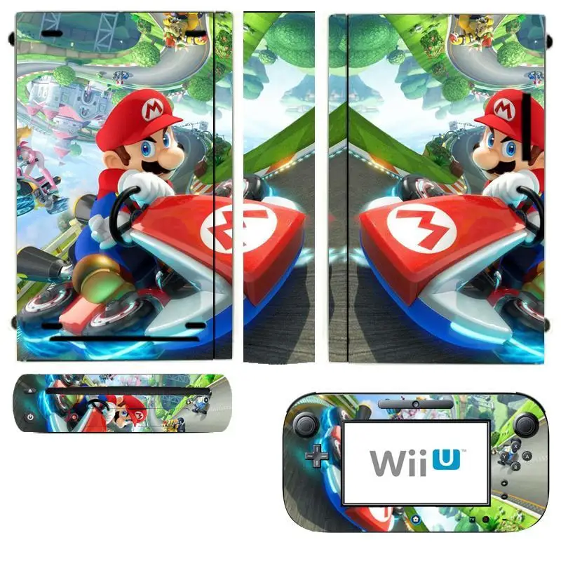 MARI0 Cart виниловая кожа Наклейка протектор для nintendo wii U и контроллер скины наклейки s - Цвет: Wii U-403