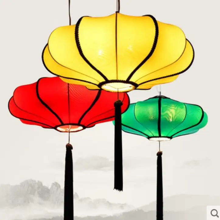 Современный новый светильник в китайском стиле ручная роспись Ткань Искусство