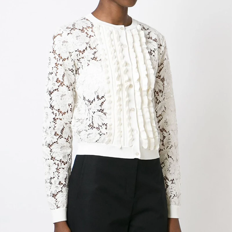 2017 Марка Мода Осень Женщины Свитера Белый О-Образным Вырезом Трикотаж