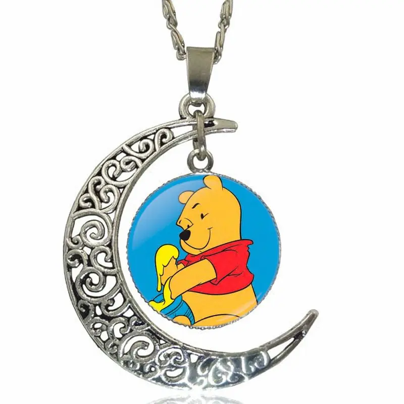 For Woman Vintage Statement Bear Honeypot Fashion Necklaces &amp Pendants Necklace With Crescent Moon Glass | Украшения и
