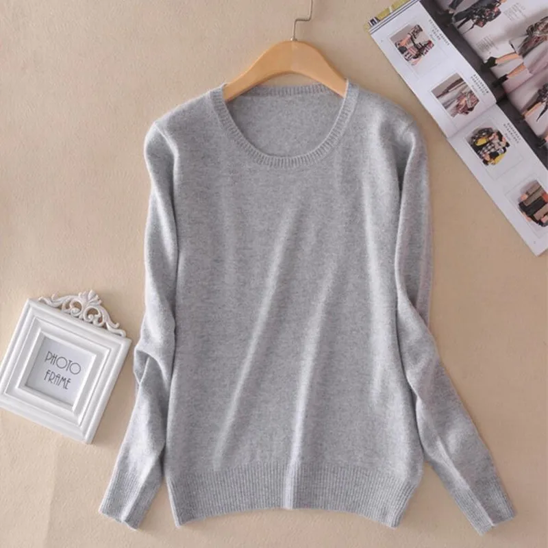 Light Grey TESSCARA женский осенний и зимний Повседневный свитер женский Мягкий кашемировый трикотажный свитер вязаный Топ шерстяная Верхняя одежда размера плюс S-3XL - Цвет: Light Grey