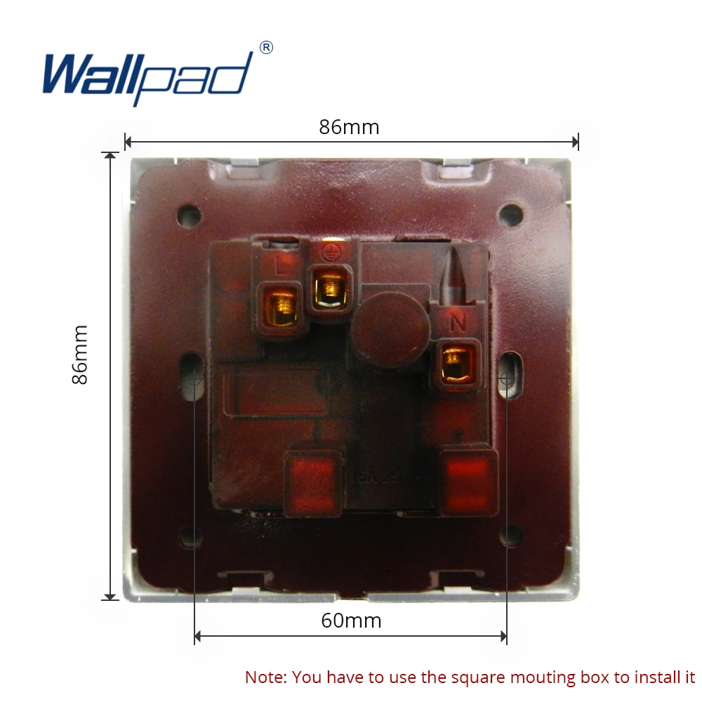 15A UK Socket With Switch LED Light Indicator Wallpad Luxury Wall 3 Pin South Africa Indian Power Outlet Mirror Acrylic Panel |