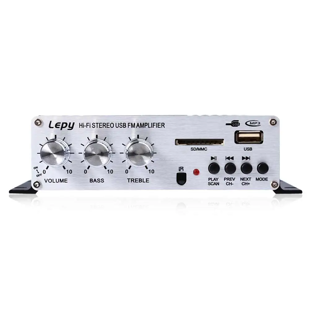 Audio Amplifier Lepy LP-A68 Mini USB SD FM HiFi Radio Stereo Player 12V Car MP3 Home Auto Motocycle Bass Speaker MMC Gift | Электроника