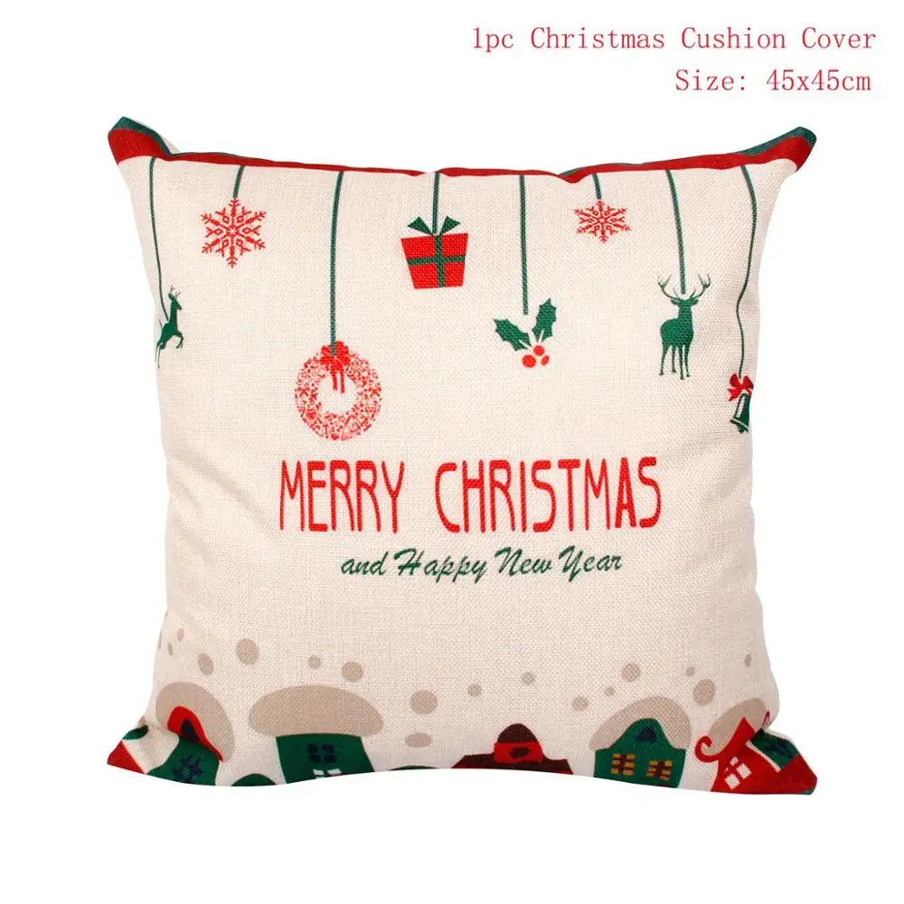 Style 17 FENGRISE, 45x45 см, хлопок, лен, Merry Christmas, чехол, подушка, Рождественский Декор для дома, счастливый год, Декор,, Navidad, рождественский подарок - Цвет: Style 17