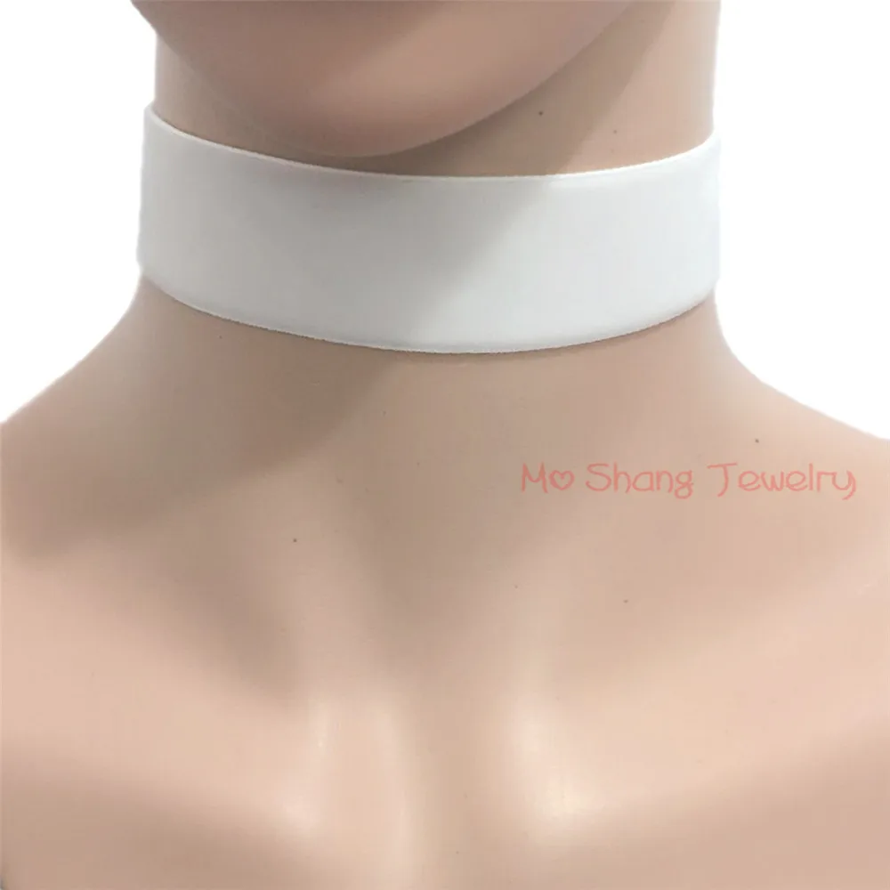 Бархатный воротник в стиле Харадзюку короткое ожерелье черного или белого цвета