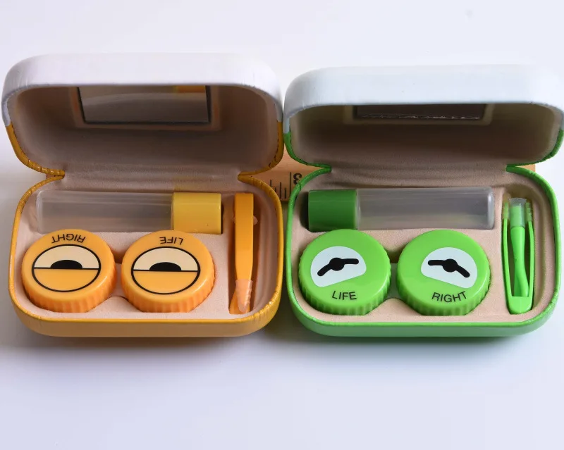 LIUSVENTINA cute EYES companion box кожаная коробка 3 типа футляр для контактных линз контейнер |