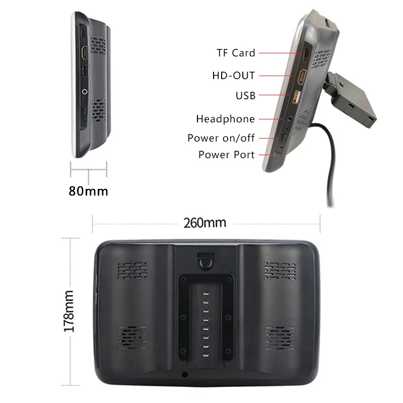 Caroad 10.1 inch Android 6.0 Car Headrest Monitor HD 1080P Video DVD Player IPS Touch Screen WIFI/HDMI/USB/SD/Bluetooth/FM |