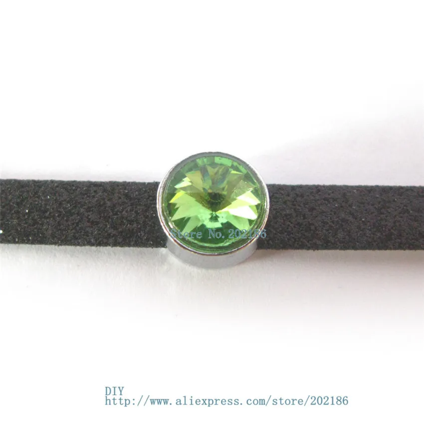 light green 10 шт. 8 мм камень по месяцу рождения талисманы слайд талисманы подходят 8 мм браслет Pet ошейник брелок ювелирные изделия поиск решений - Окраска металла: light green