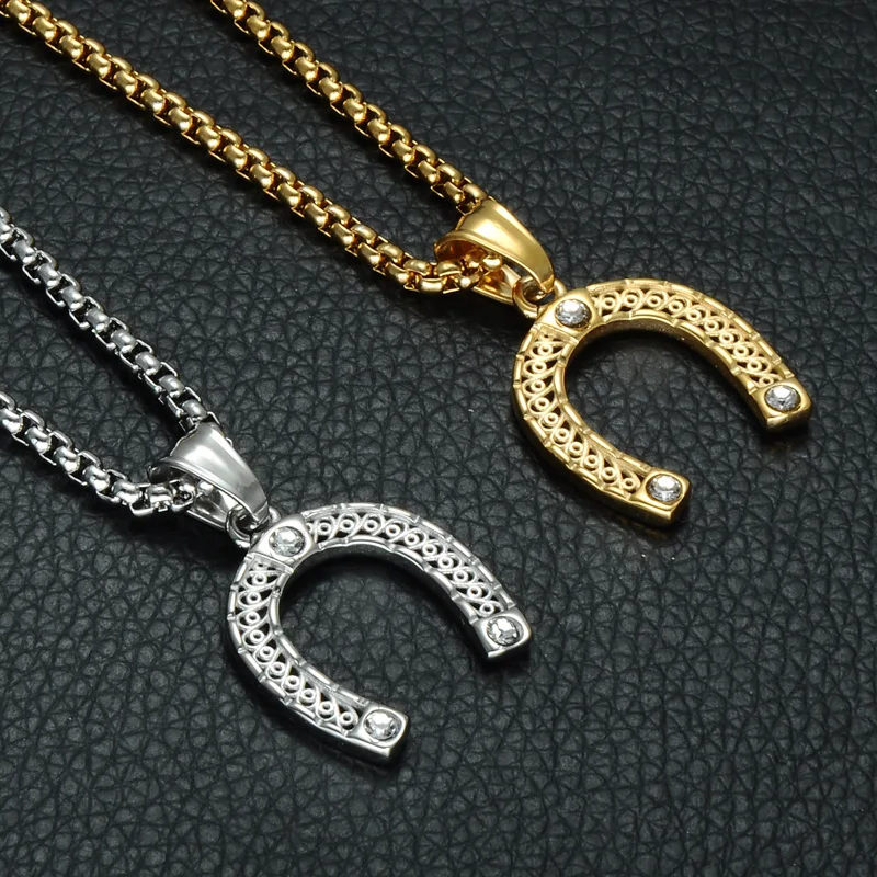 Хип трендовые буквы U кубический цирконий счастливые ожерелья Золотой Цвет