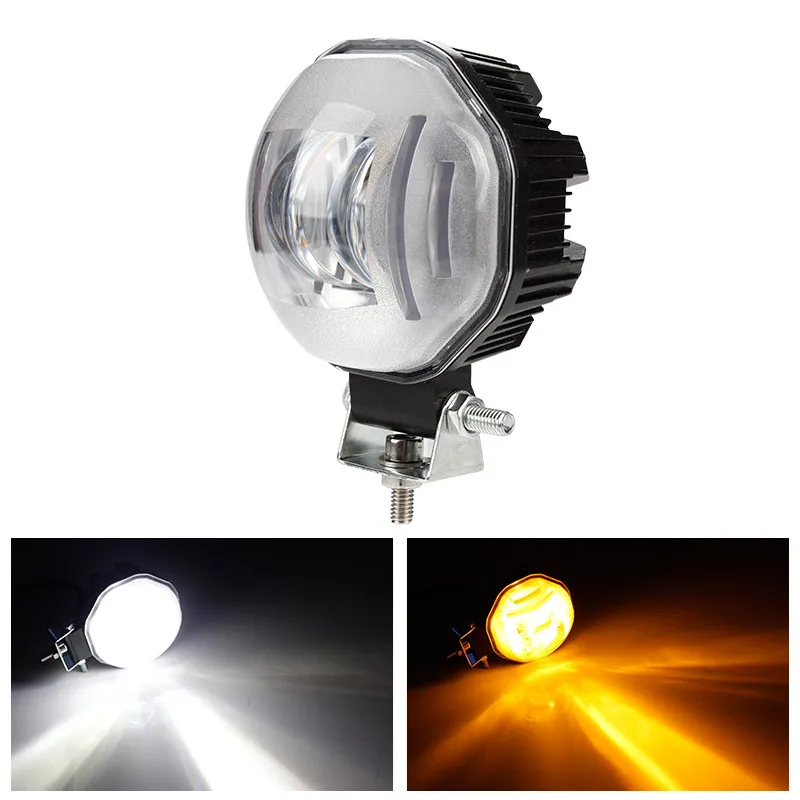 1pcs 27W OKEEN белый желтый 12 в 3 дюйма 24 Вт мотоциклетный светодиодный светильник бар стробоскоп точечный светодиодный рабочий светильник мото головной светильник внедорожный автомобиль 4x4 светодиодный - Цвет: 1pcs 27W
