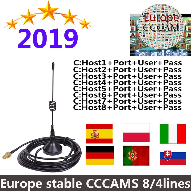 1,5 год cccams для спутникового ТВ приемник линии wifi FULL HD DVB-S2 поддержка через USB wifi ключ