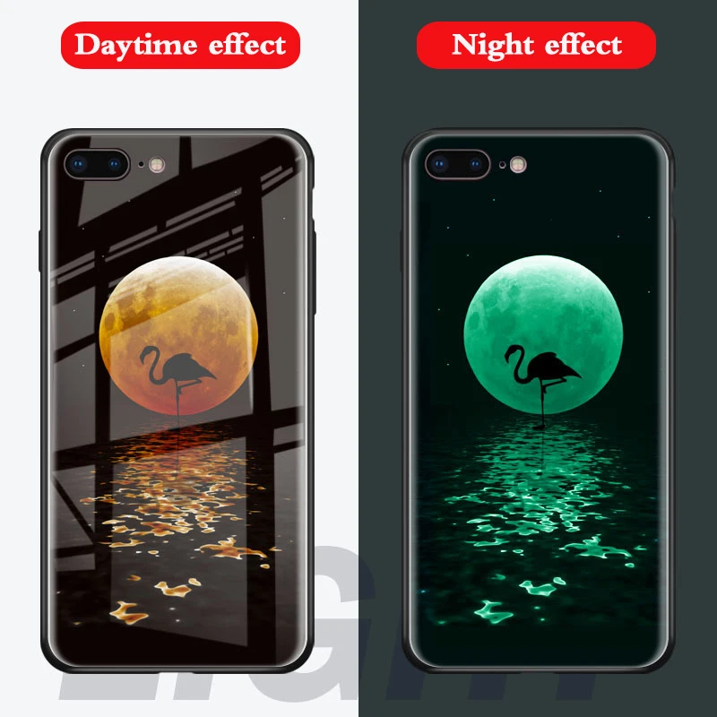 Marvel Мстители Бэтмен чехол в виде светящегося стекла для iphone 7 8 6 6s Plus X 10 черный Человек-паук Железный человек ночной Светильник задняя крышка