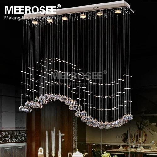

Rectangle Crystal Chandelier Light Fixture Crystal Curtain Wave Lamp for Ceiling Dining Room Prompt Shipping 100% Guanrantee