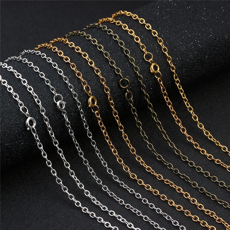 LINSOIR 10 шт./лот 3*4 мм железные цепочки для ожерелья оптом с застежками-лобстерами