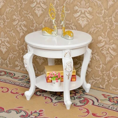 Ivory white gold Луи Мода Европейская сторона круглый чайный столик гостиная диван несколько белый угловой круглый квадратный телефон - Цвет: Ivory white gold