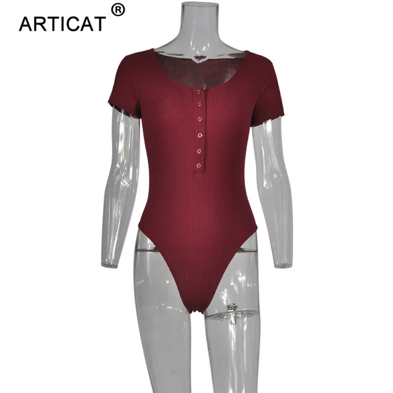 Женское пикантное боди Articat, обтягивающее боди с коротким рукавом с глубоким v-образным вырезом и на пуговицах, на лето