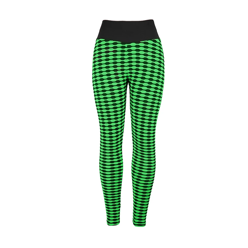Green Yoga leggings 3D жаккардовые леггинсы с высокой талией, леггинсы с эффектом пуш-ап, спортивные женские штаны для фитнеса, бега, энергетические леггинсы для девочек, для тренажерного зала, Deportivas Mujer, тонкие - Цвет: Green Yoga leggings