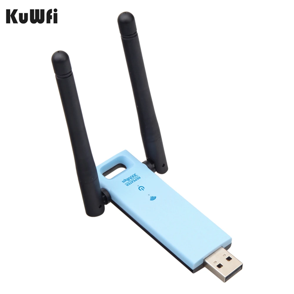 KuWFi 300 Мбит/с Wi Fi повторитель 2 4 ГГц приемник USB WiFi усилитель сигнала ПК адаптер