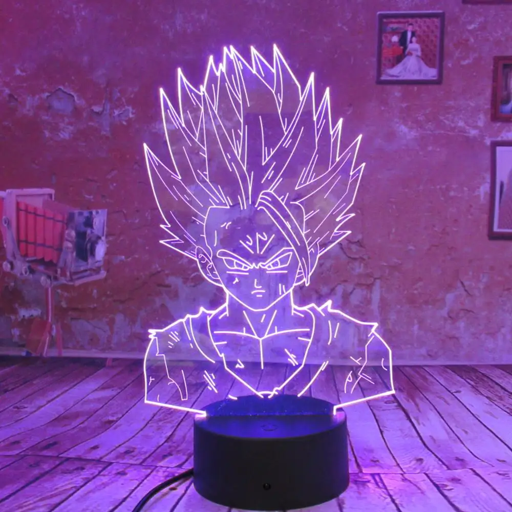 Dragon Ball Z goku Акриловые 3D ночные светильники USB LED Настольная лампа Touch Goku
