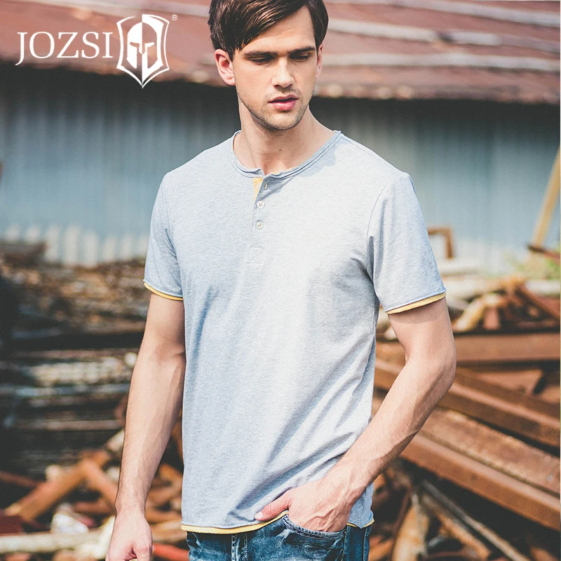 Весенне летняя мужская футболка с v образным вырезом и короткими рукавами