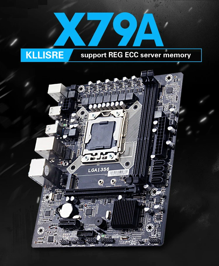 Kllisre X9A набор материнских плат с LGA 1356 E5 2420 C2 2x8GB = 16 Гб 1600 МГц DDR3 память ECC Reg