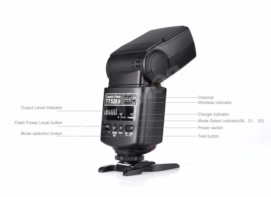 Godox TT520 II Flash TT520II со встроенным 433 МГц беспроводным сигналом+ передатчиком комплект для Canon Nikon Pentax Olympus DSLR камер