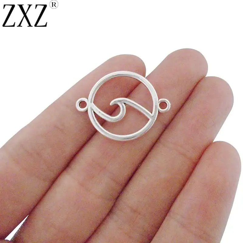 10 ажурных соединителей океанских волн для браслетов фурнитура изготовления